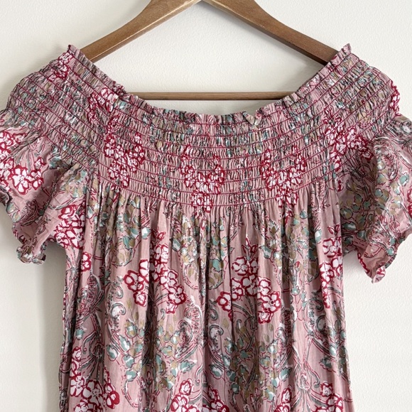 Marea Off Shoulder Floral Midi Dress Medium Mauve - Picture 4 of 7